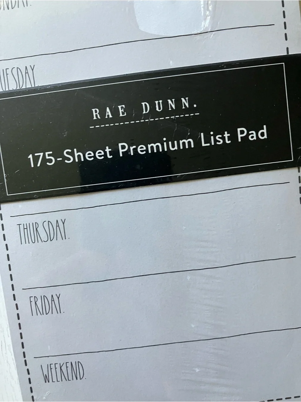 Rae Dunn 175 Sheet Premium List Pad  “Weekly Plans” - NWT